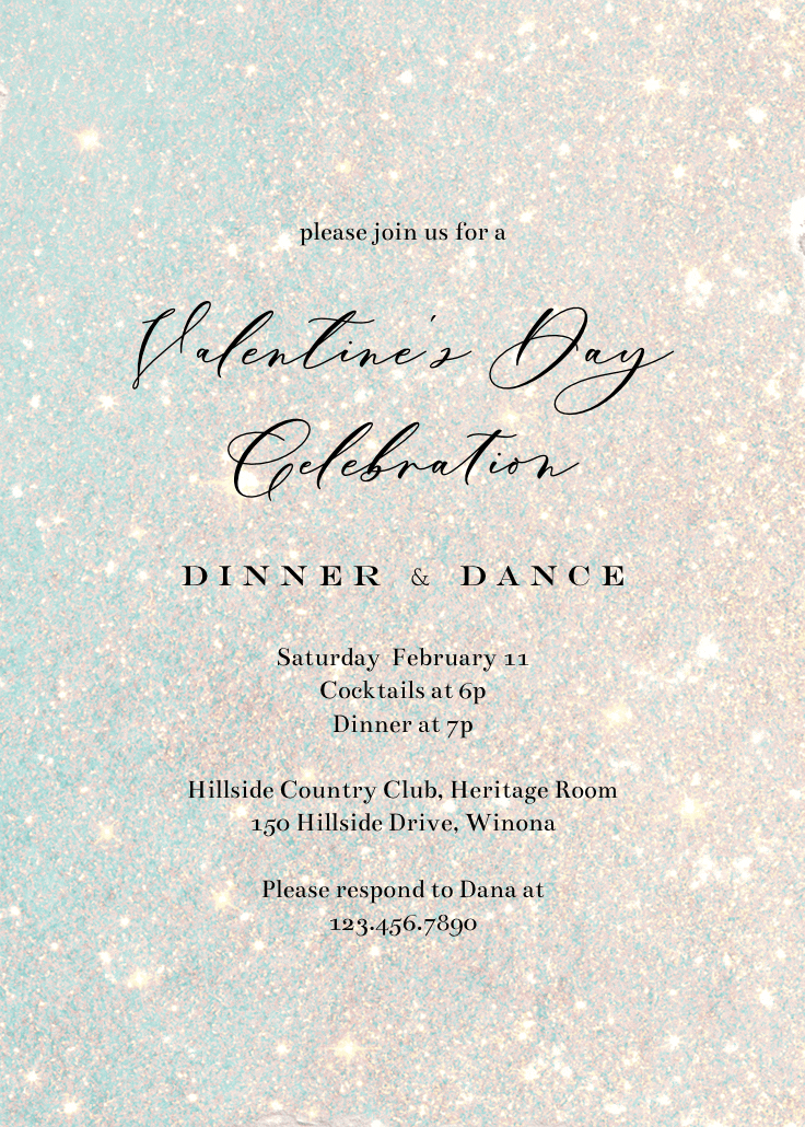 Sparkling celebration - valentine's day invitation