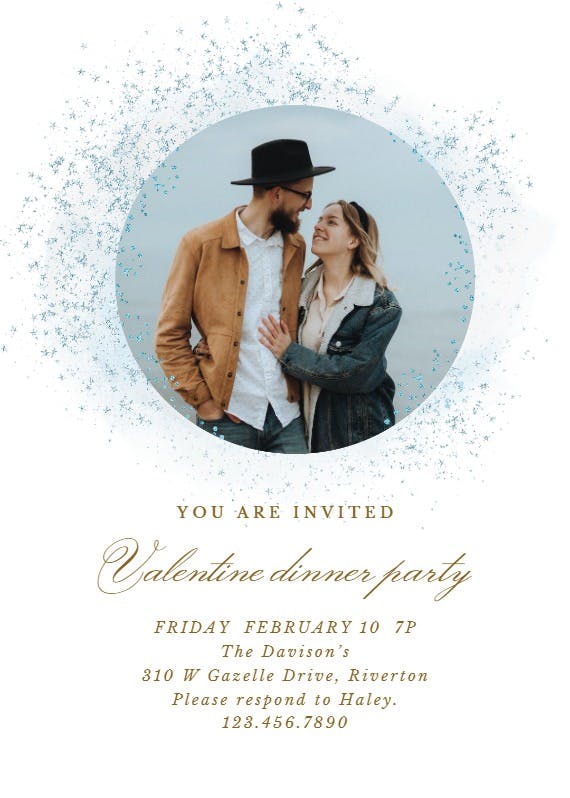 Splash of sparkle - valentine's day invitation