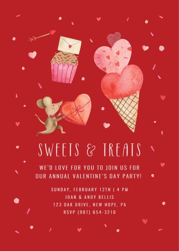 Sweet party -  invitación para san valentín