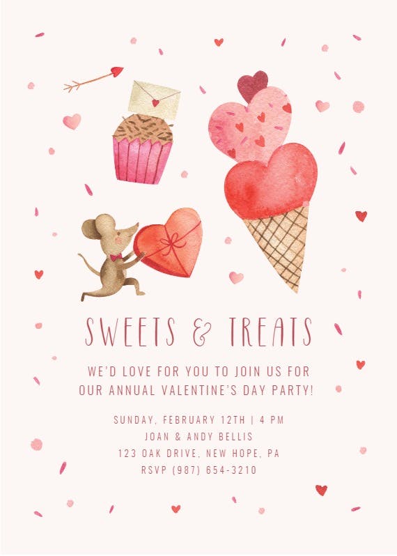 Sweet party -  invitación para san valentín