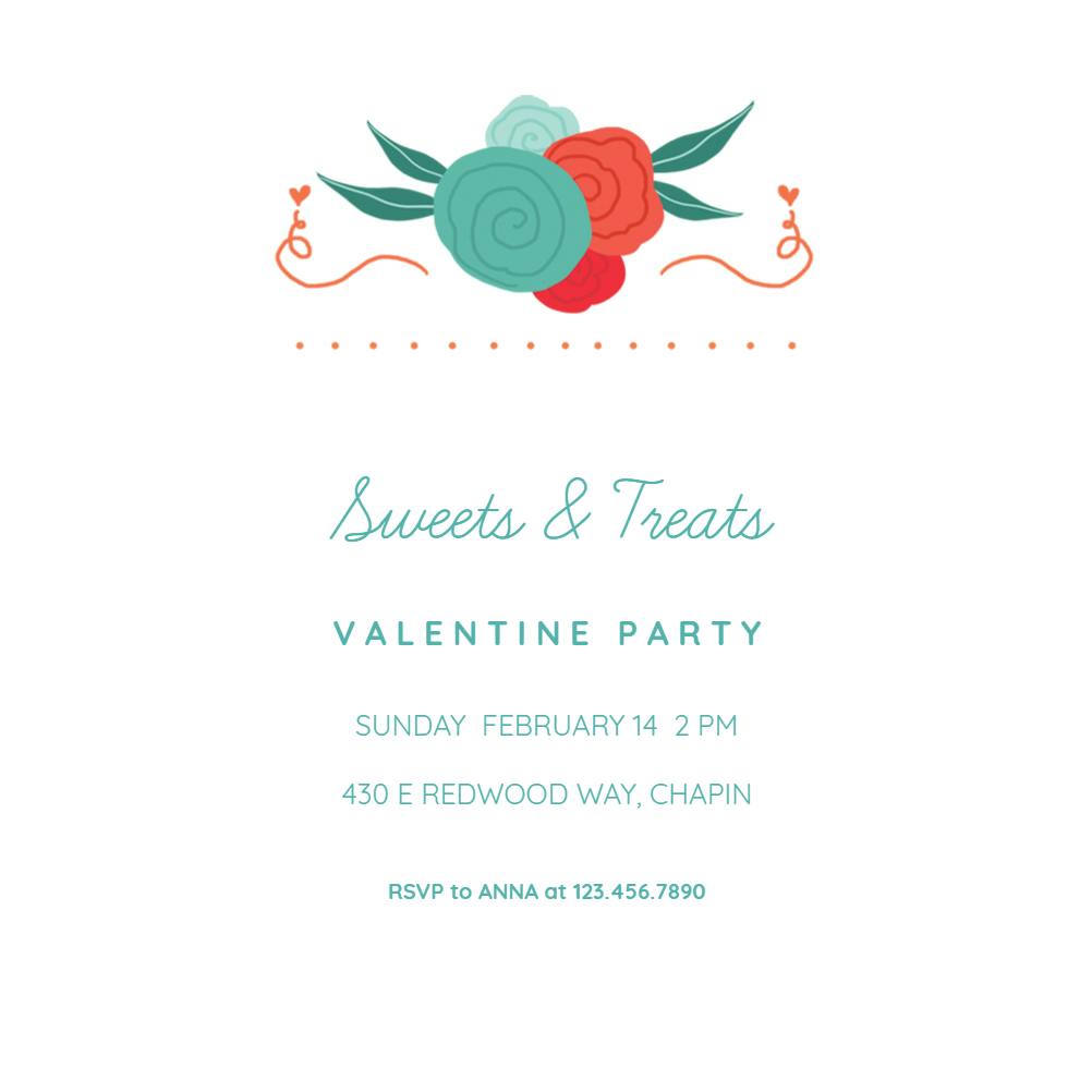 Sweetheart roses -  invitación para san valentín