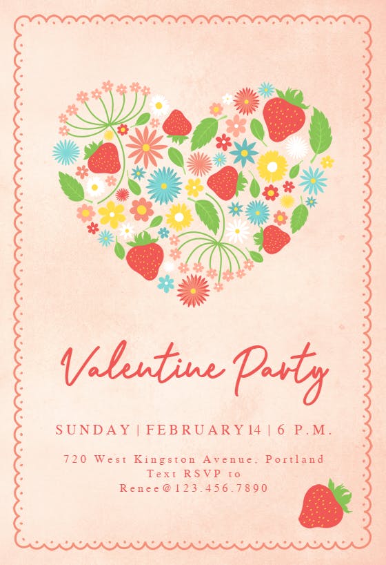 Valentine party - valentine's day invitation