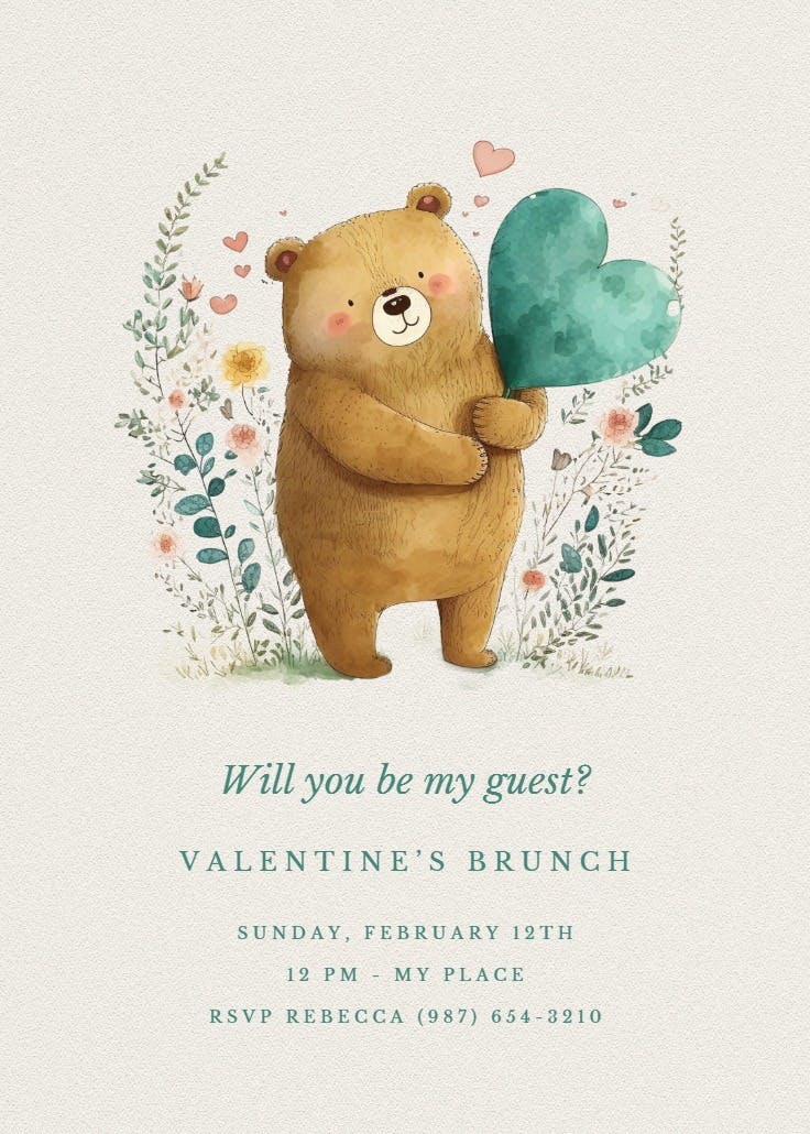 Valentine’s brunch - valentine's day invitation