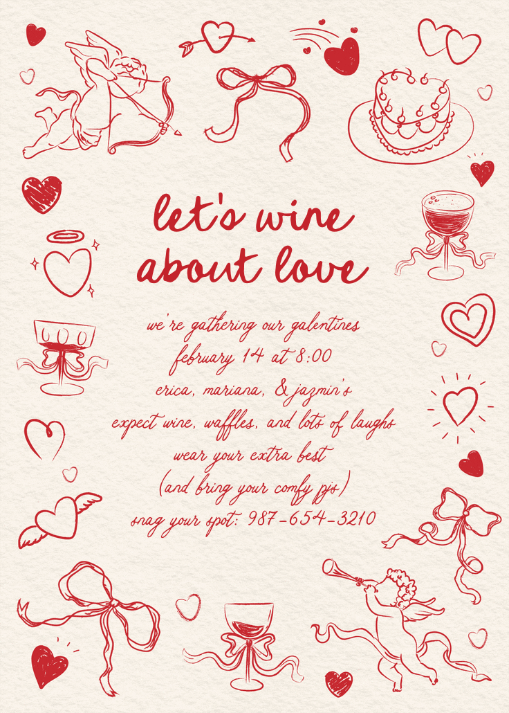 Wine about love - invitación para san valentín