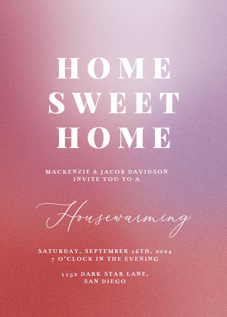 Aesthetic Gradient - Housewarming Invitation Template (Free ...