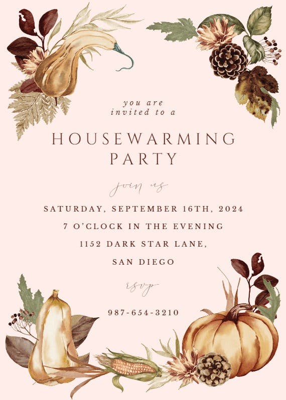 Autumn celebration - housewarming invitation