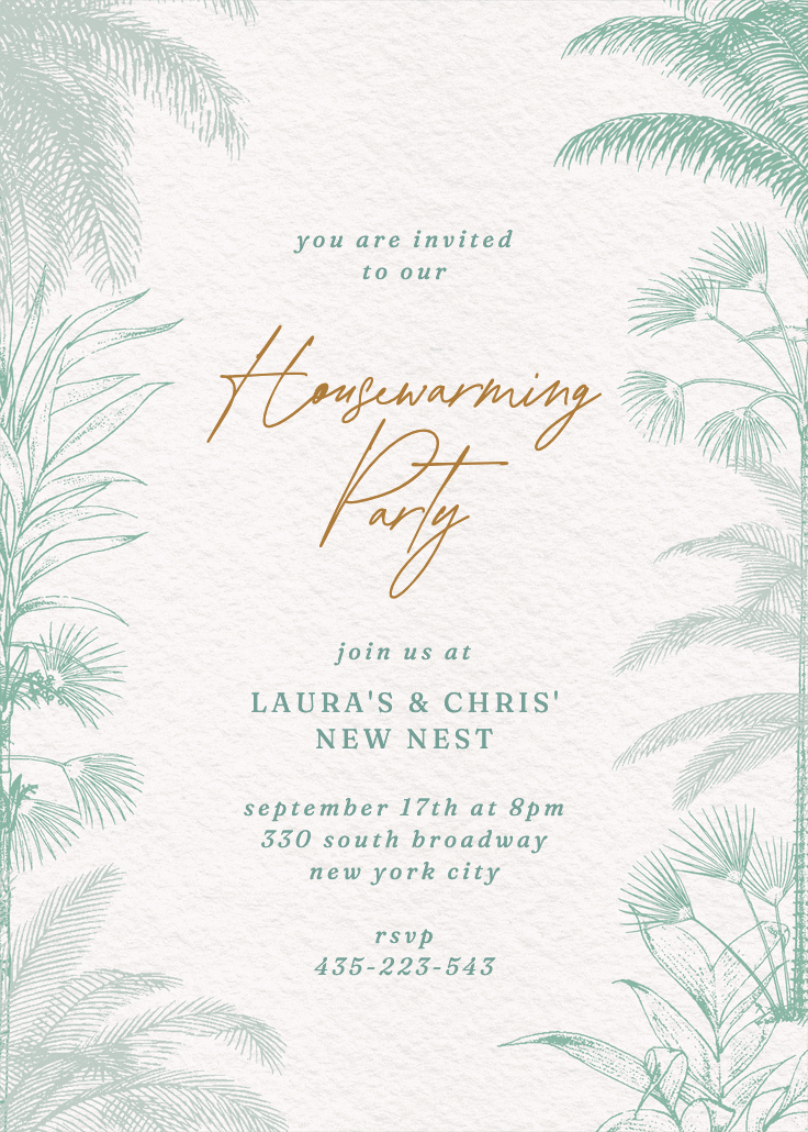 Bermuda dreams - housewarming invitation