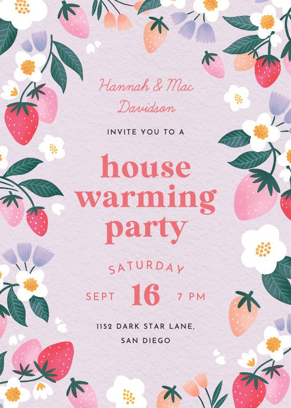 Berry sweet - housewarming invitation