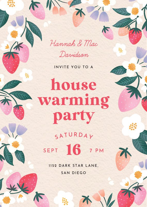 Berry sweet - housewarming invitation
