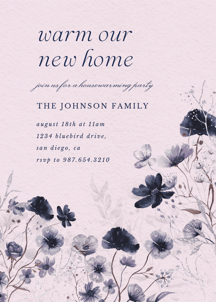 Blooming palette - housewarming invitation