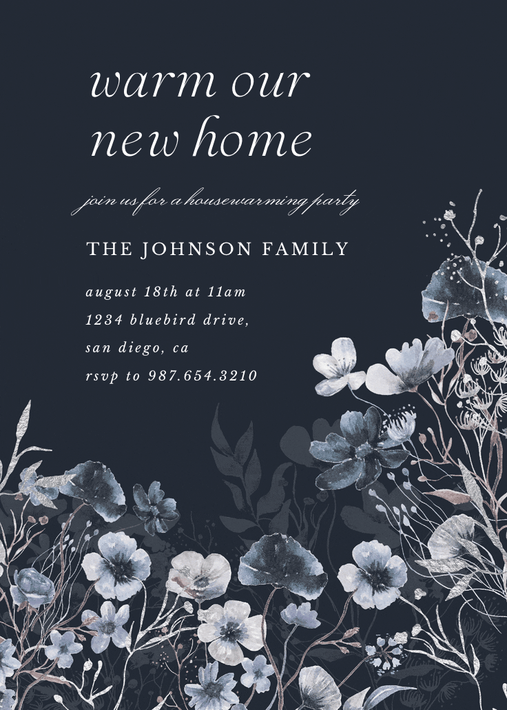 Blooming palette - housewarming invitation