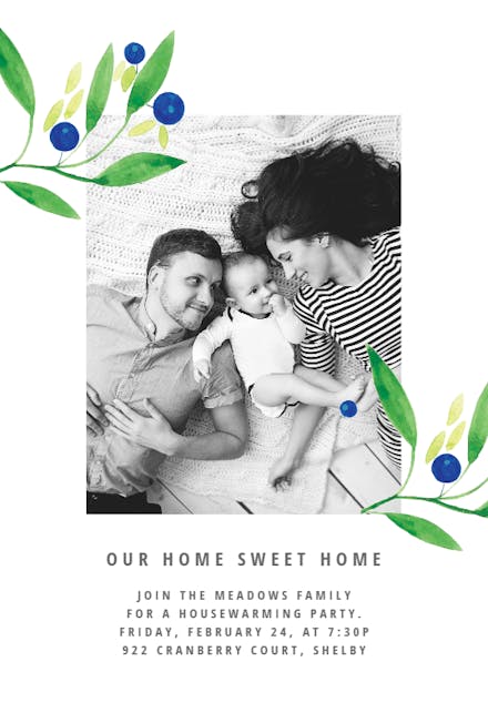 Blueberry fields - Housewarming Invitation