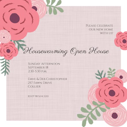 Buds and Blooms - Housewarming Invitation