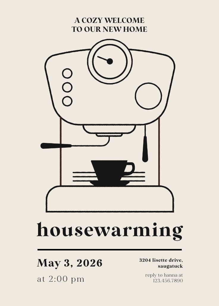 Caffe is ready - housewarming invitation