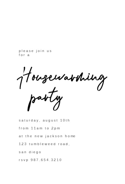 Calligraphy names - Housewarming Invitation