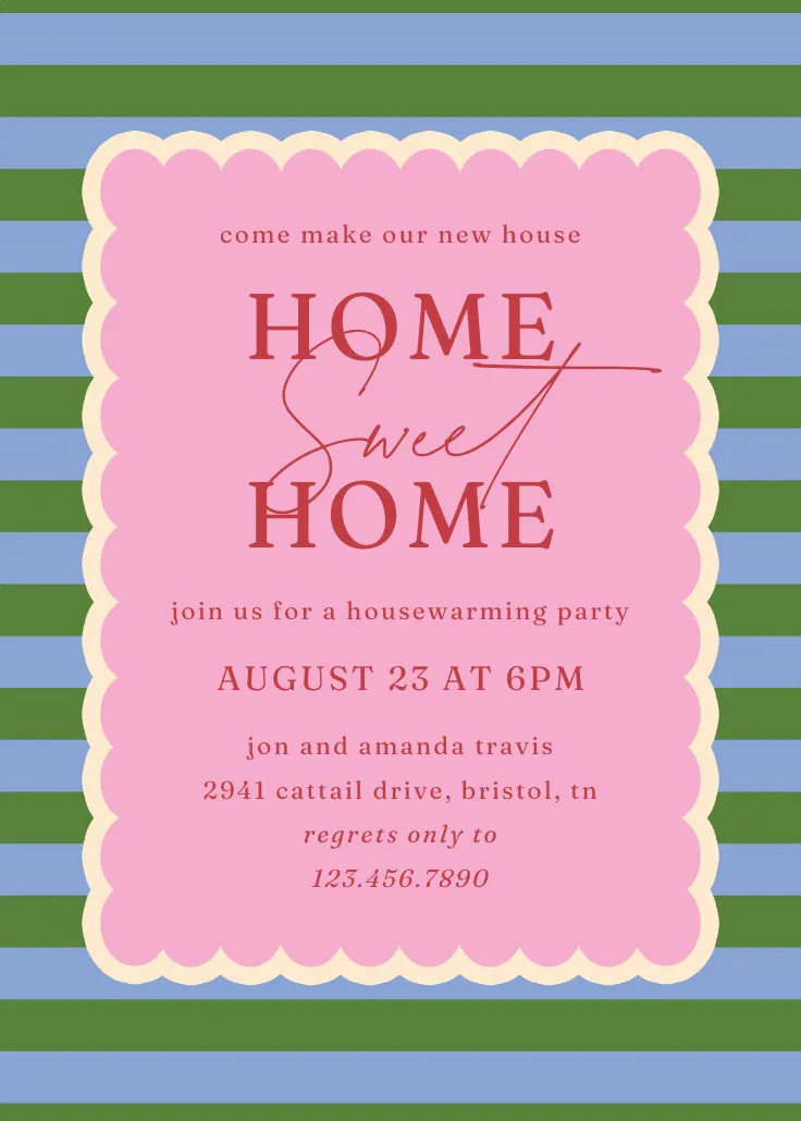 Checkered frame - 印刷できるパーティー招待状