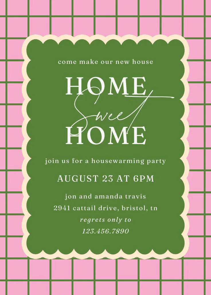 Checkered frame - 招待状