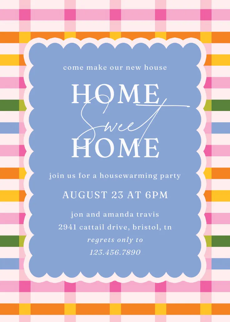 Checkered frame - invito per festa stampabile