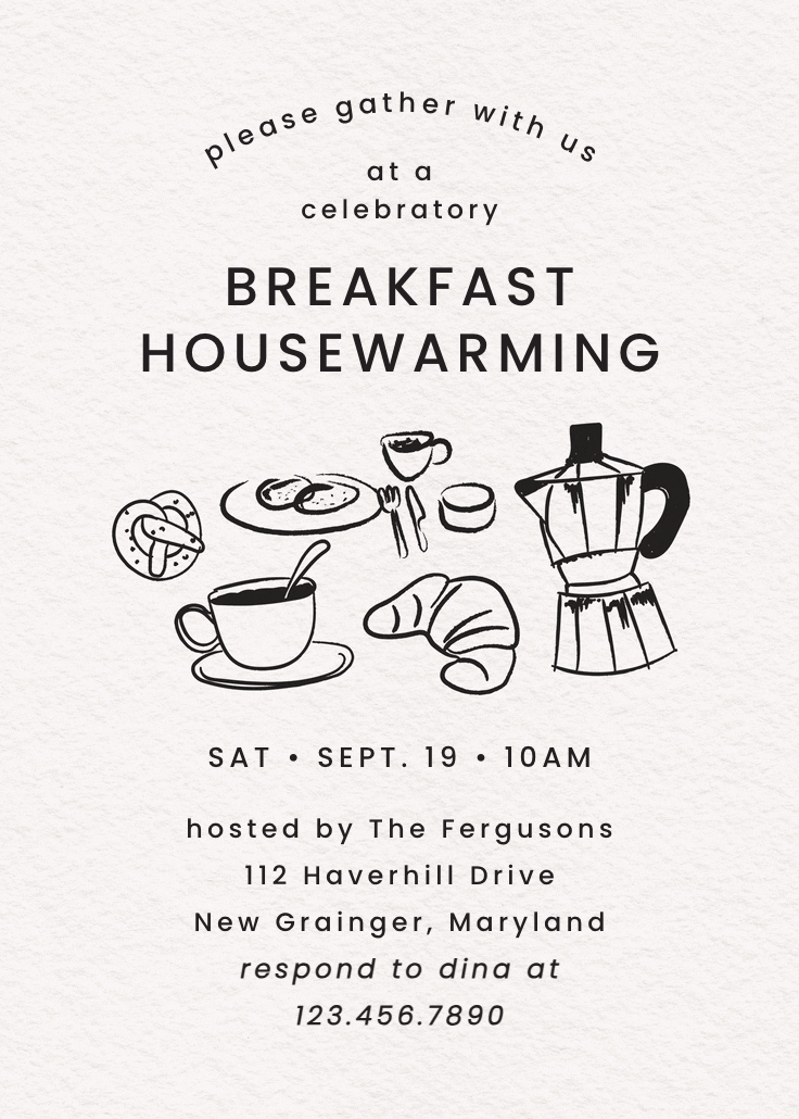 Cheeky morning - housewarming invitation