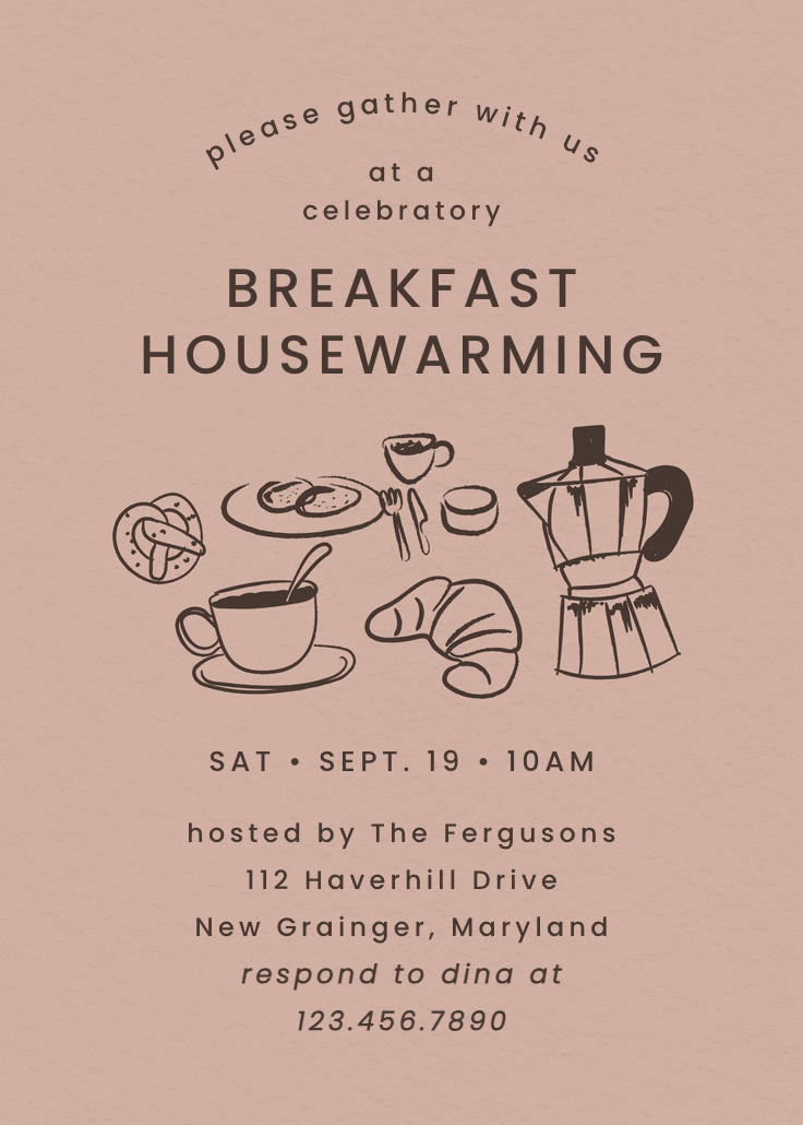 Cheeky morning - housewarming invitation