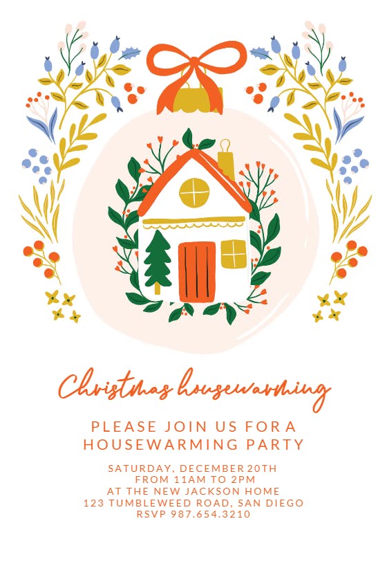 Christmas housewarming -  invitación para inauguración de casa nueva