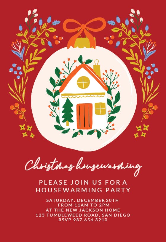 Christmas housewarming - christmas invitation