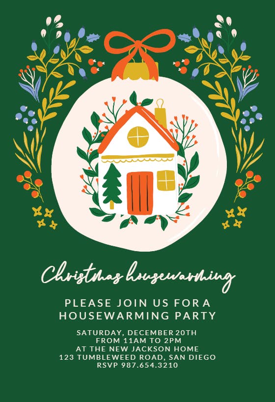 Christmas housewarming - christmas invitation