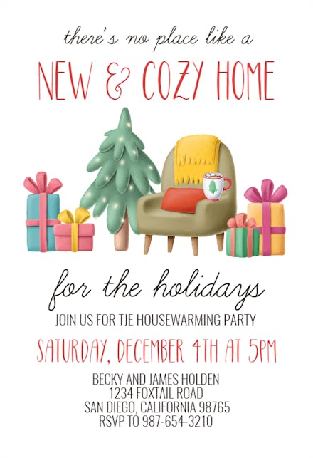 Christmas Interior - Housewarming Invitation