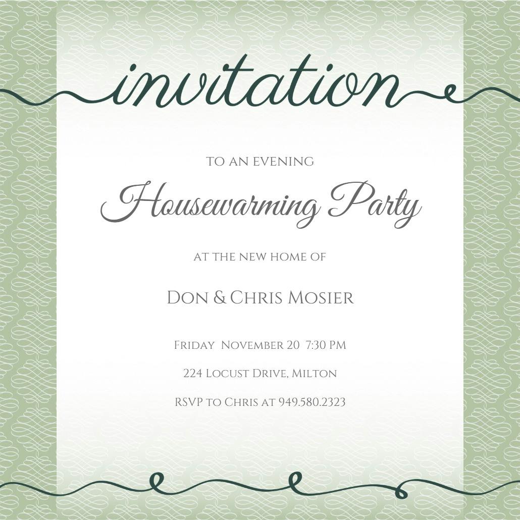 Classic cursive - housewarming invitation