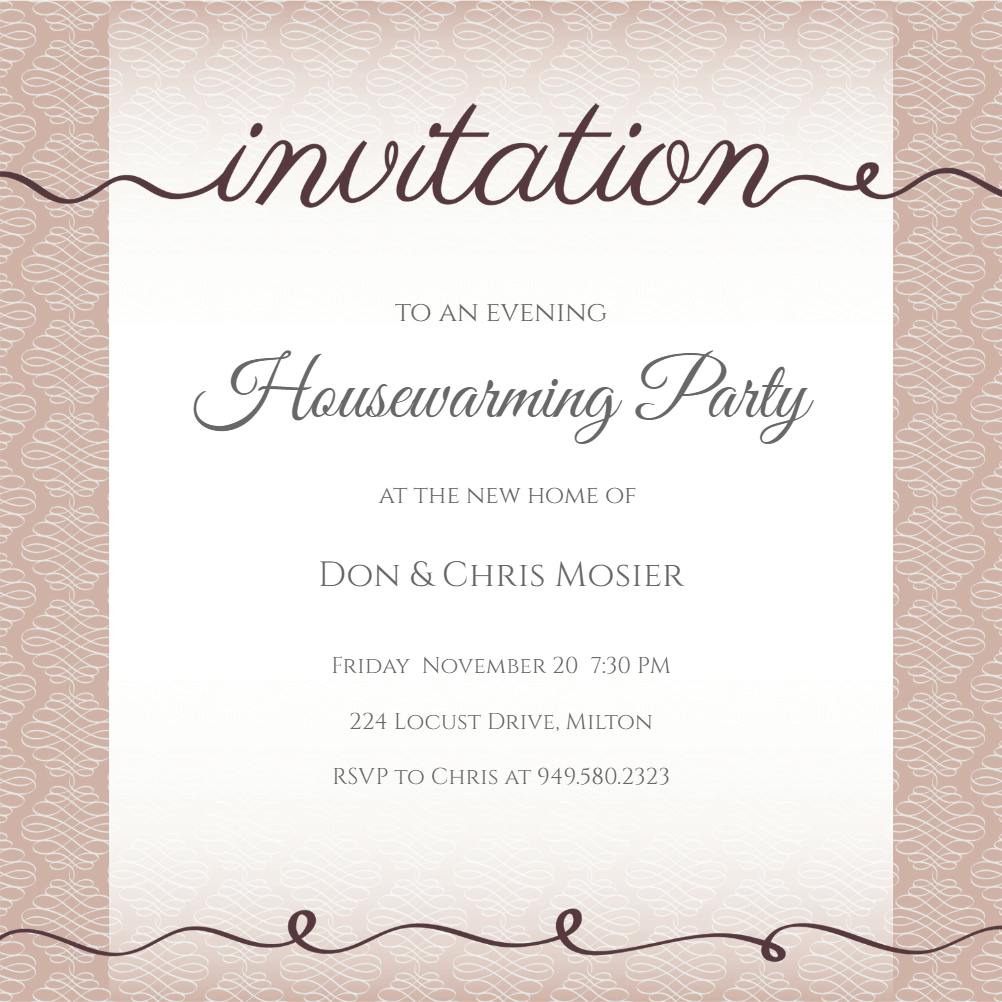 Classic cursive - housewarming invitation