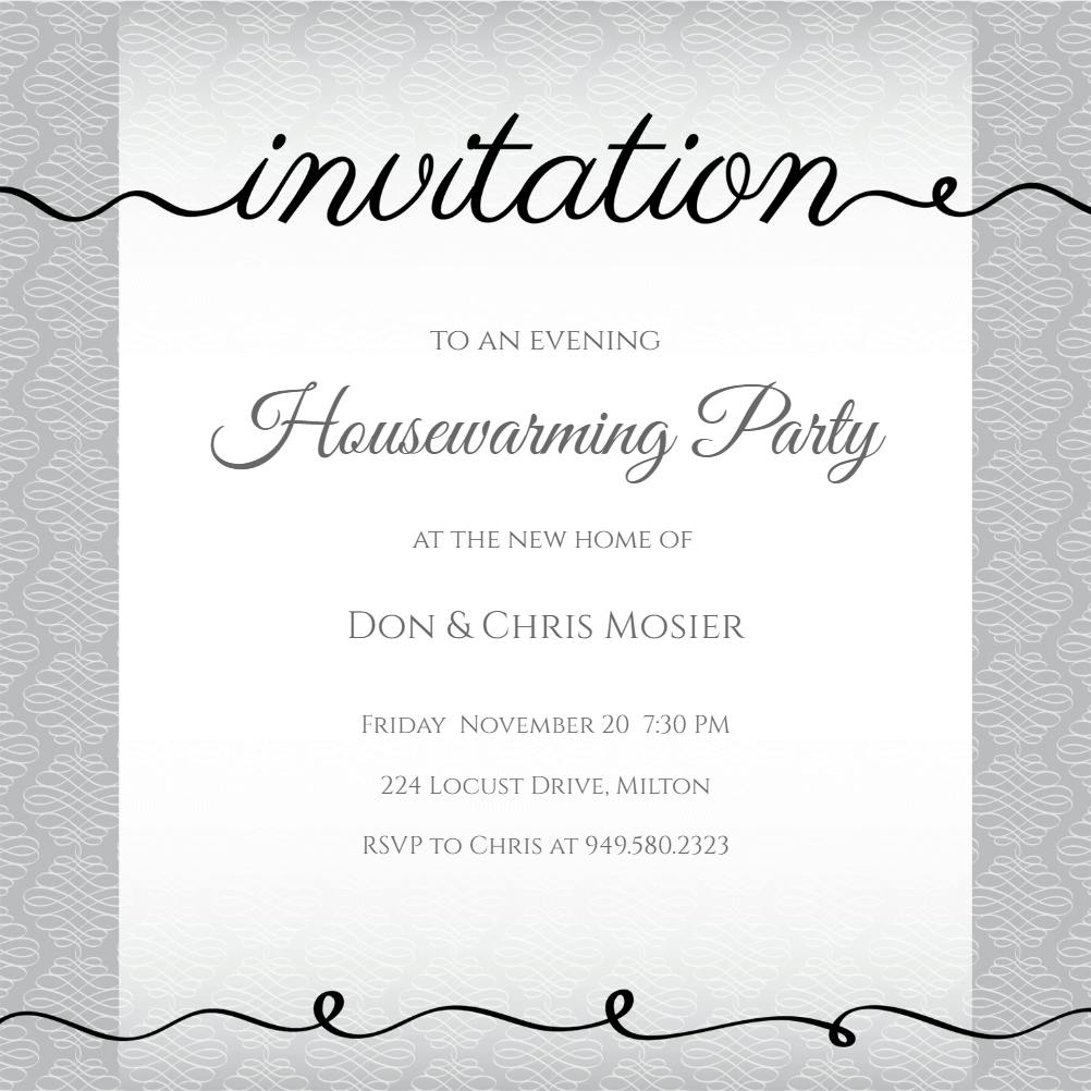 Classic cursive -  invitación para inauguración de casa nueva