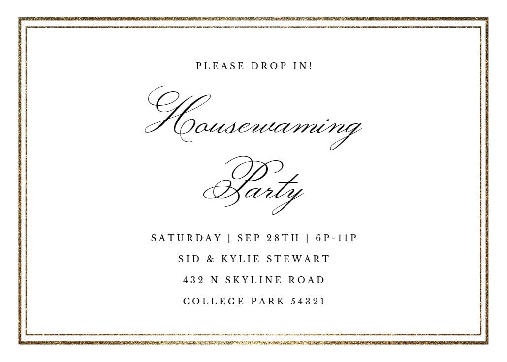 Classy housewarming - housewarming invitation