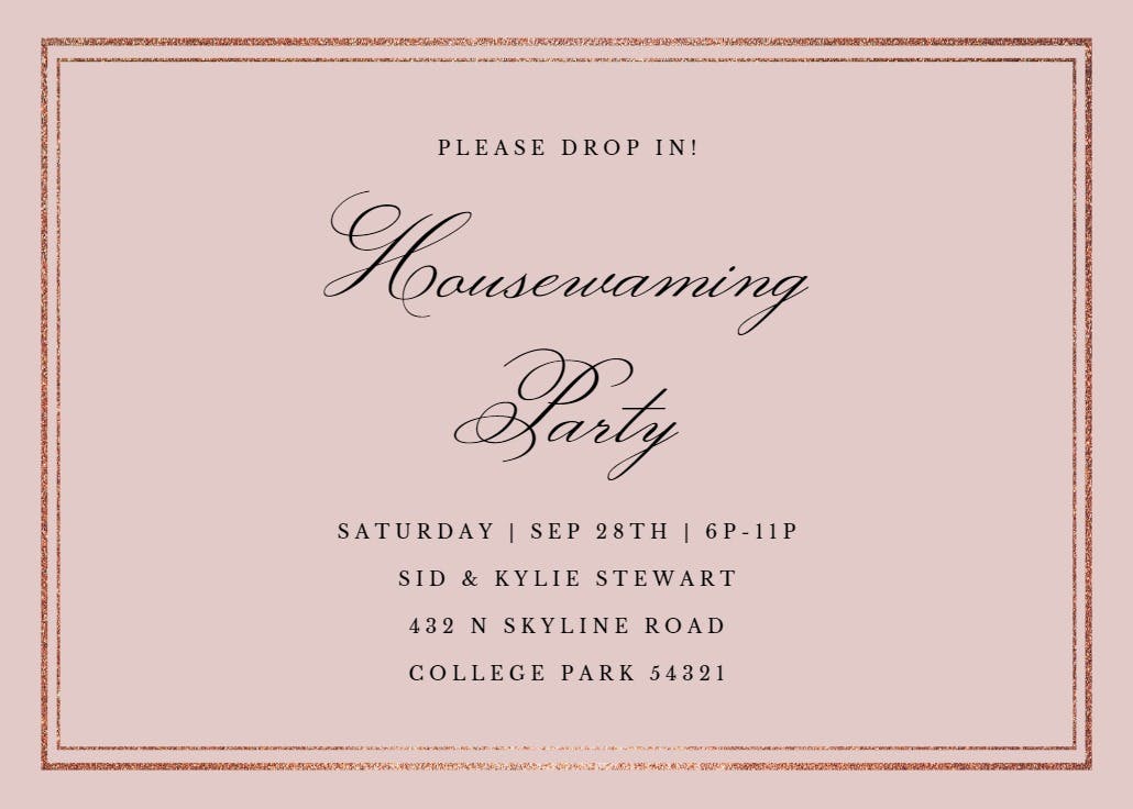 Classy housewarming - housewarming invitation