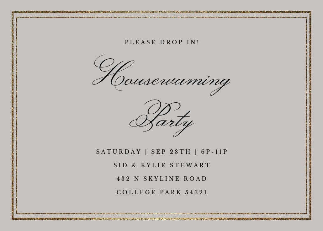 Classy housewarming - housewarming invitation