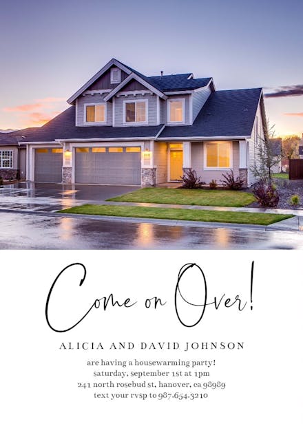 Come on over photo - housewarming invitation