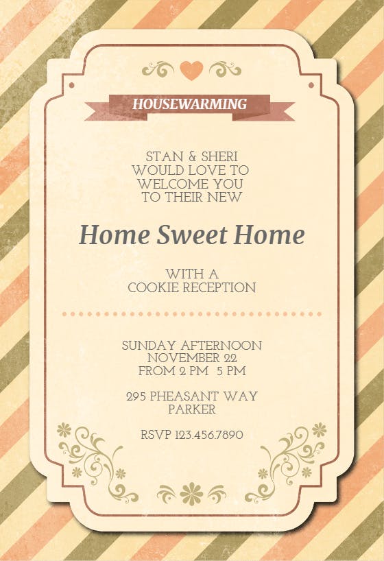 Contemporary charm - housewarming invitation