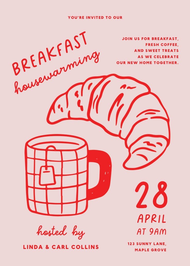 Croissant - housewarming invitation