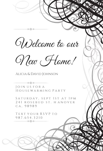 Delicate Twirls - Housewarming Invitation