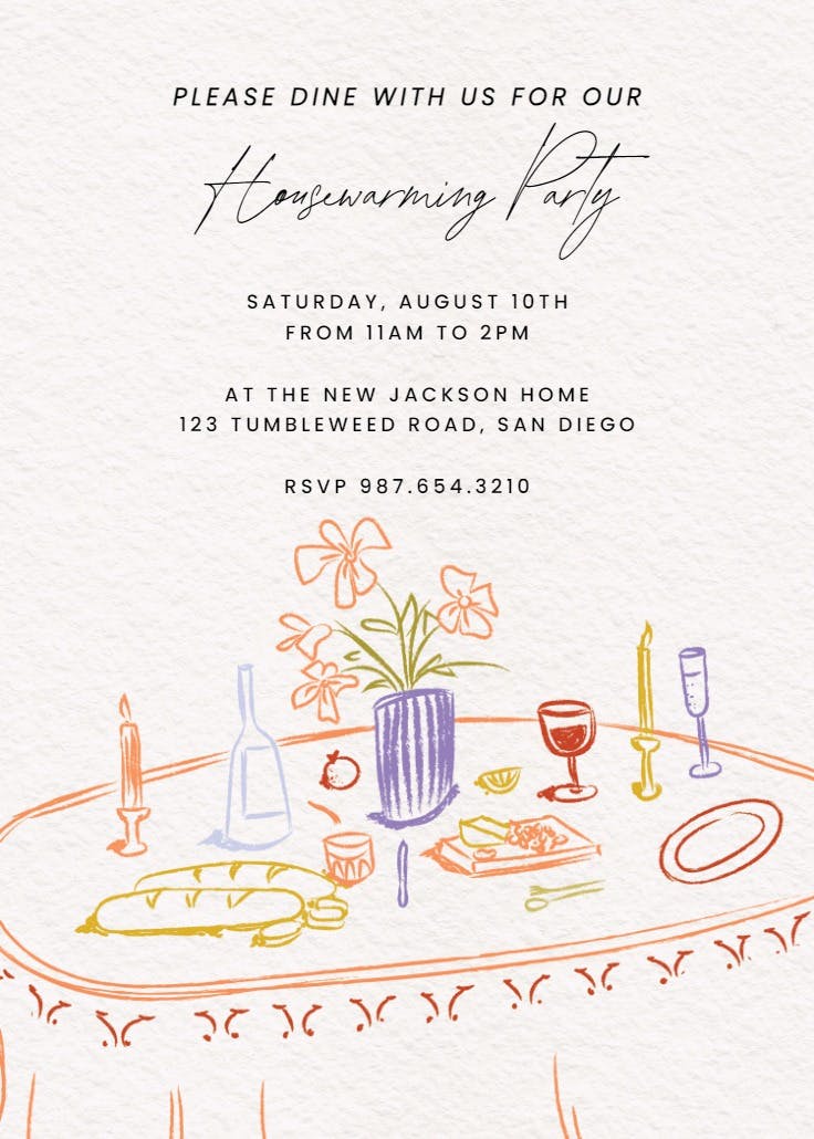 Dine with us - housewarming invitation