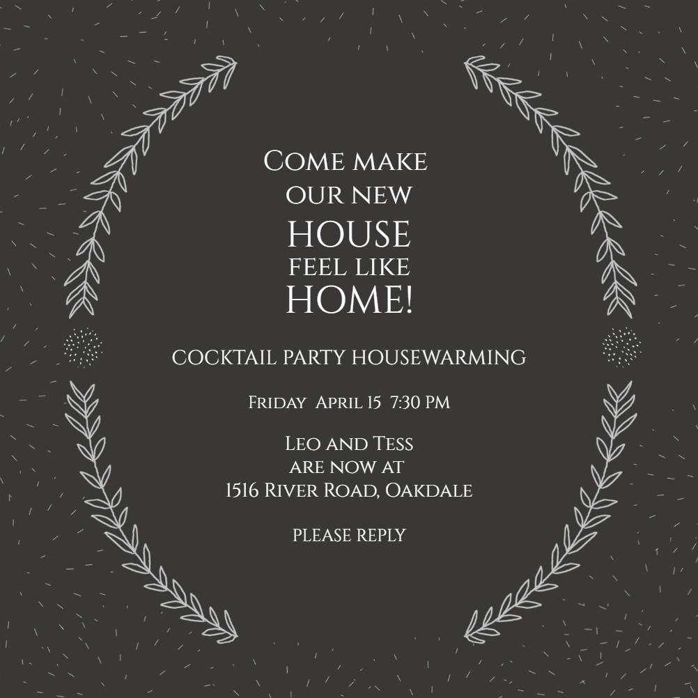Divided circle - housewarming invitation