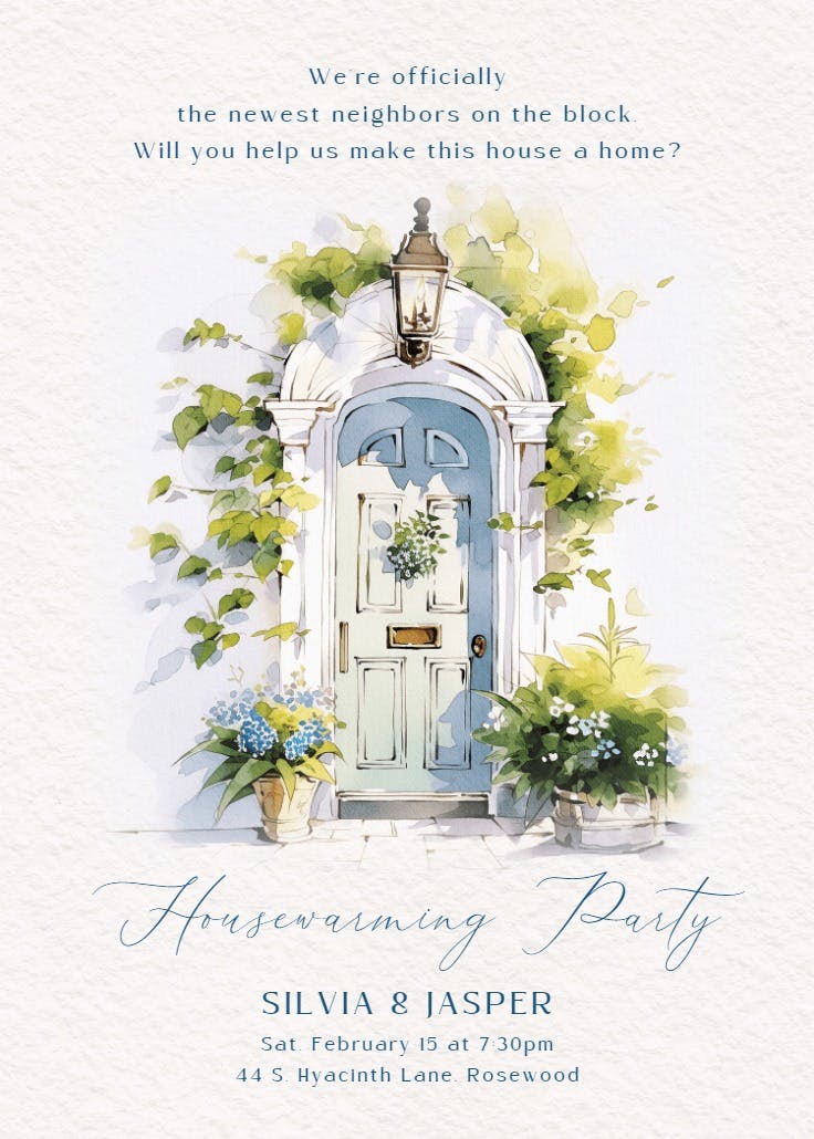 Door to joy - housewarming invitation