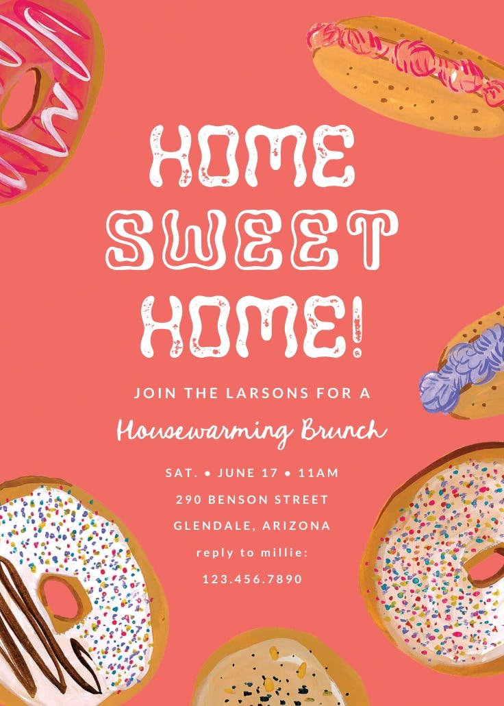 Doughnuts - invitación para inauguración de casa nueva