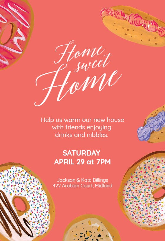 Doughnuts - housewarming invitation
