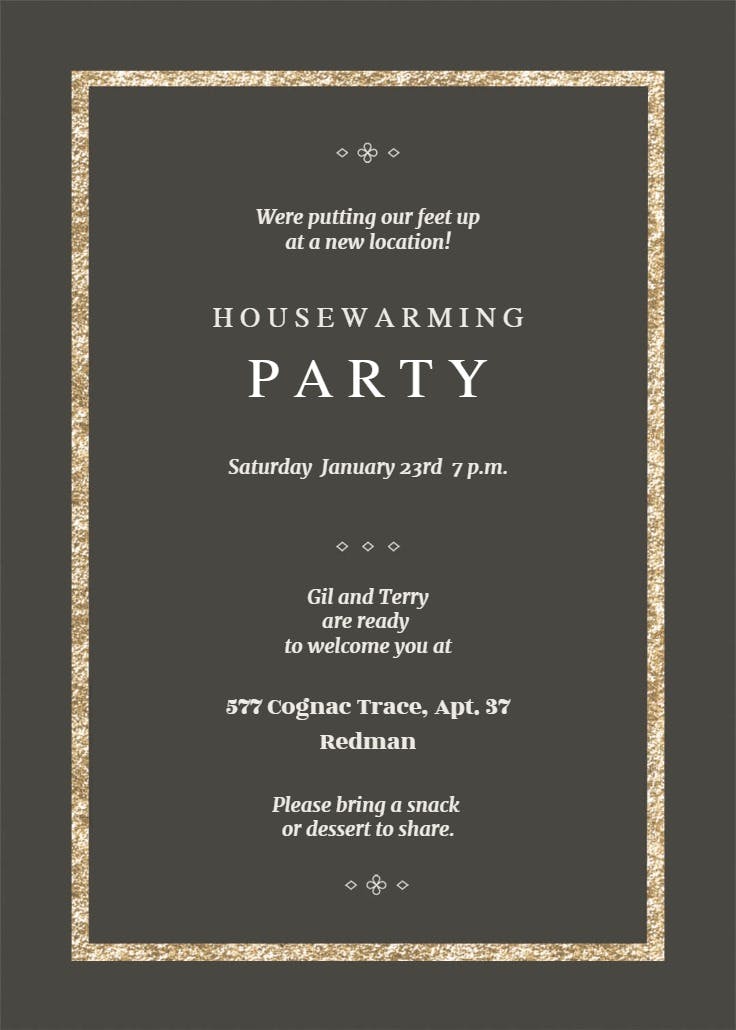 Elegant gold - housewarming invitation