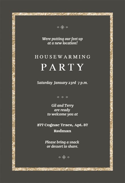 Elegant Gold - Housewarming Invitation