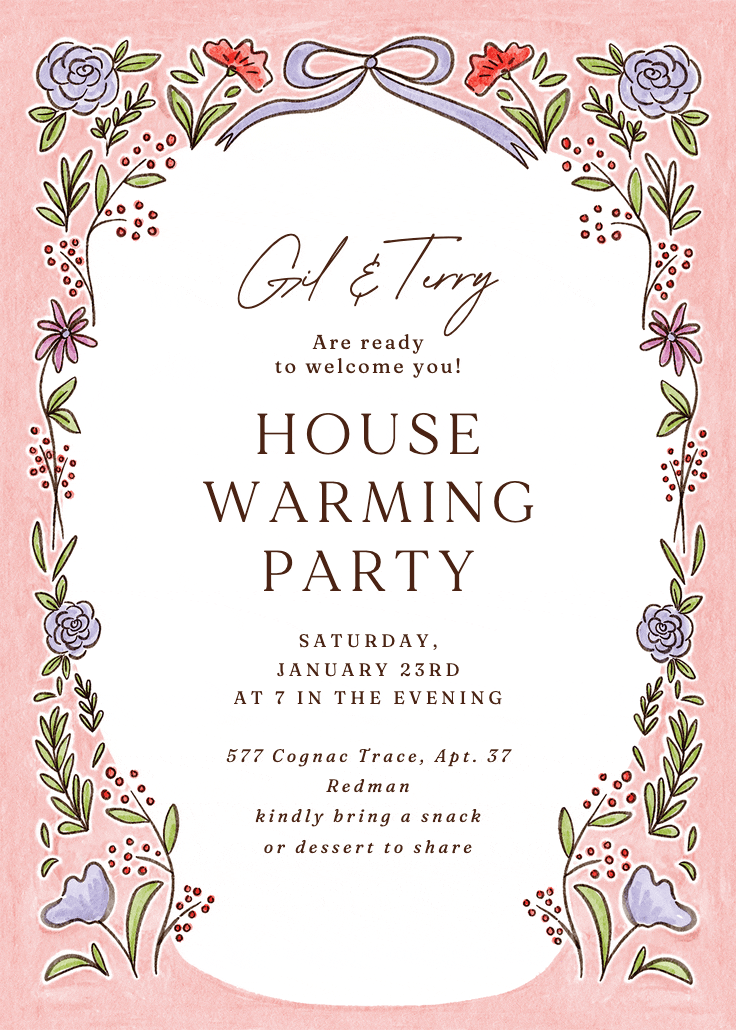 Fairytale moment - housewarming invitation