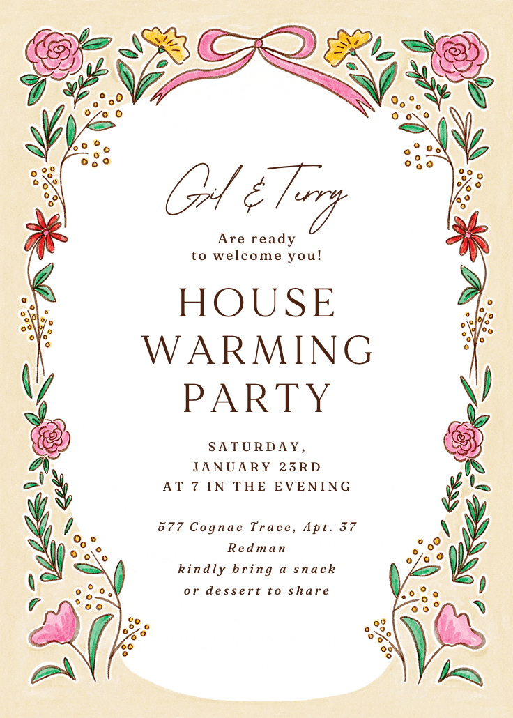 Fairytale moment - housewarming invitation