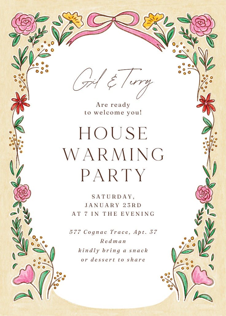 Fairytale moment - housewarming invitation