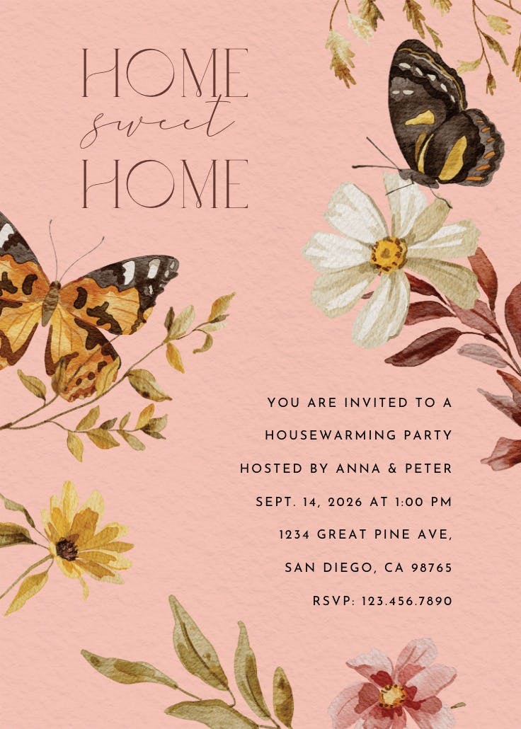 Fall bouquet - housewarming invitation