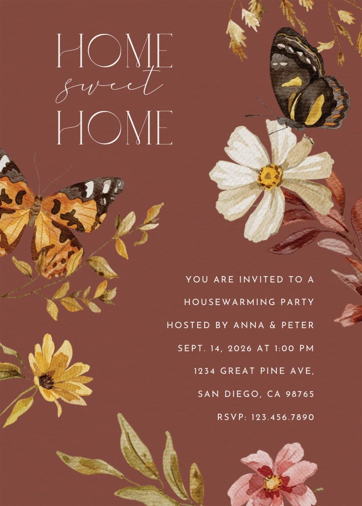 Fall bouquet - housewarming invitation